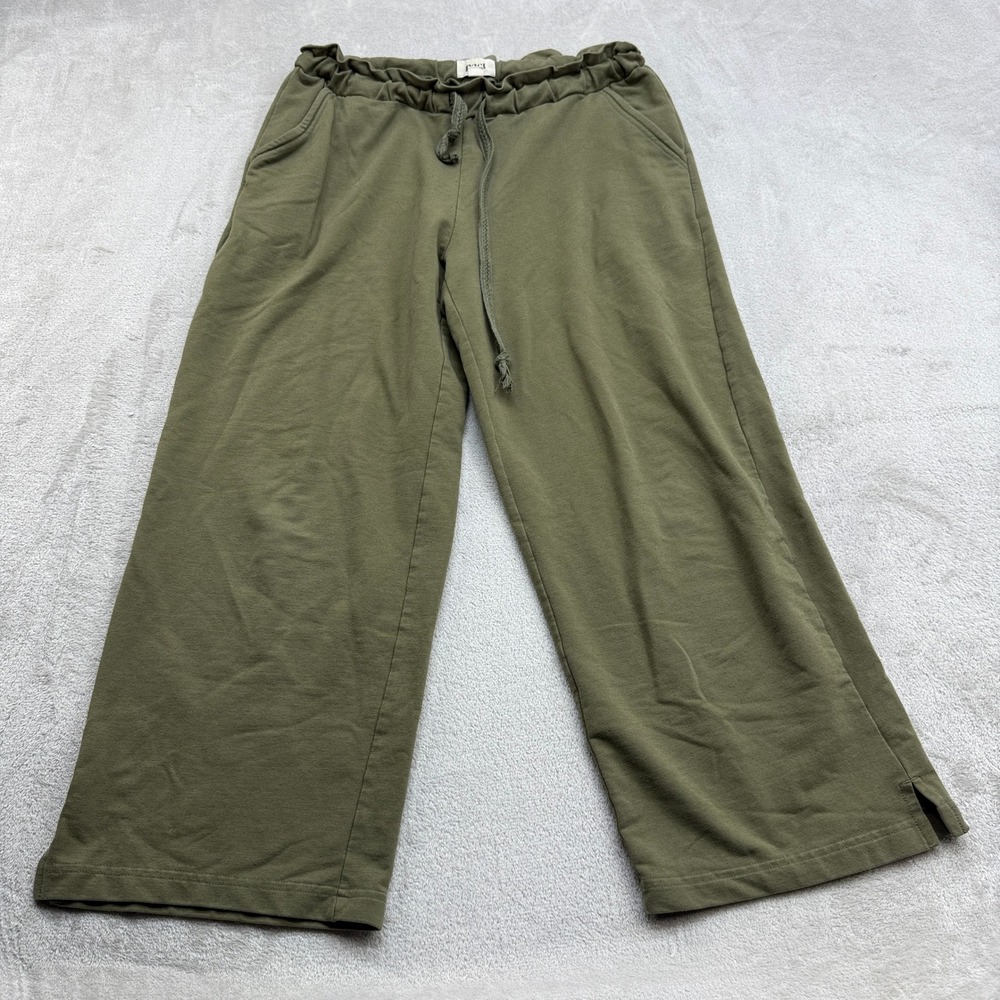 Pact Sweatpant Women S Olive Green Organic Cotton Wide Leg Paperbag Waist Casual